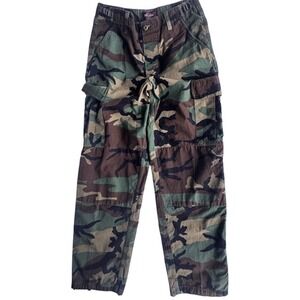 Tru-Spec Mens Woodland Camo Cargo Pants Ripstop BDU Tactical Trousers Small‎ Reg